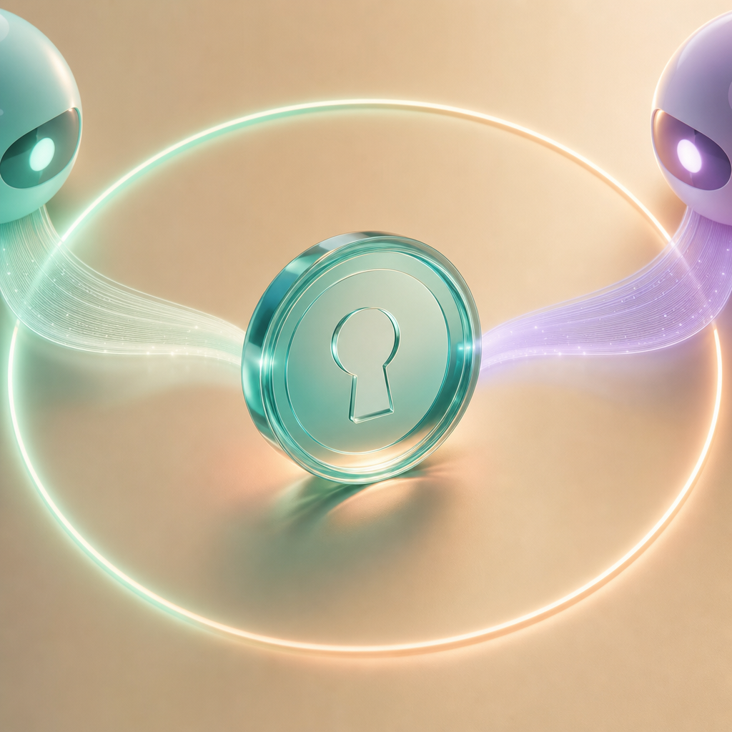 Ilustração tridimensional de um token de acesso.